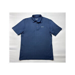 Under Armour Men's Short Sleeve Navy Blue Striped The Playoff Polo Shirt - M*
